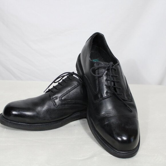 Benchmark SZ 12W Men's Derby Shoes Black Leather, Rubber Sole - Picture 2 of 10